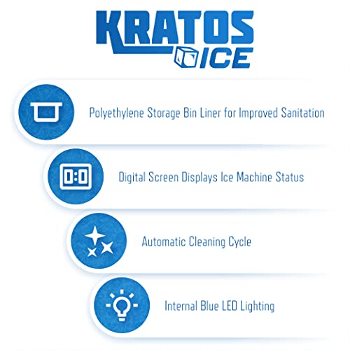 Kratos 69K-910 Full Dice Undercounter Ice Machine, 265 lb. Daily Production, 75 lb. Bin Capacity