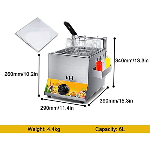 6L Commercial Deep Fryer Stainless Steel Countertop Fryers With Baskets French Fry Restaurant Kitchen Equipment For Fries Turkey, Commercial And Home Use