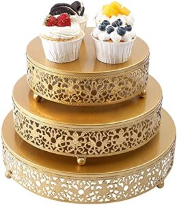 weharnar gold metal cake stands for dessert table display,cake stand set 8"/10"/12"