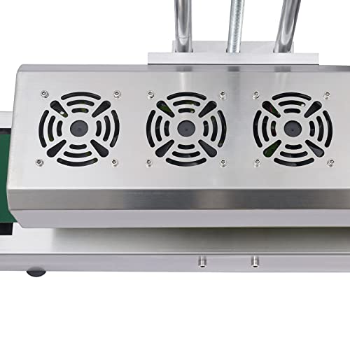 DNYSYSJ Continuous Automatic Horizontal Sealing Machine with Pure Copper Motor Sealing Stainless Steel Cup Sealing Machine with Adjustable Lifting Hand-wheel & Guide Rail LX6000A 15-80mm Silver Bottle Cap Sealer Machine Suitable for Sealing