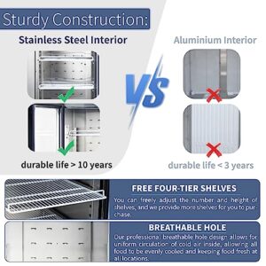 ICECASA 27" W Commercial Display Refrigerator Single Glass Door Merchandiser Reach-in 23 Cu.ft Stainless Steel Display Refrigerator Fan Cooling for Restuarant, Bar, Shop, etc