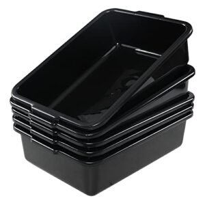 ponpong 8 l commercial plastic bus box, black bus tubs restaurant, 5 packs