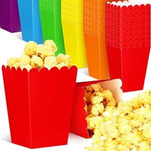 sherr 60 pcs assorted color popcorn boxes mini paper popcorn buckets cardboard popcorn container snack popcorn holders popcorn bags for party supplies and movie theater, carnival birthday decorations