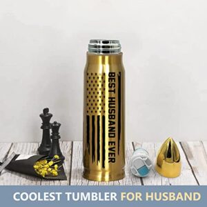 Best Husband Ever 17oz Stainless Steel Bullet Tumbler - Gifts for Him, Husband Gifts from Wife - Gifts for Husband for Anniversary, Husband Birthday Gift, Husband Christmas Gifts