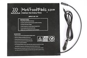 12"x12" food delivery heated pad for bag car 12v. dc pizza warmer for belleford, herculean, homevative, bluevoy, kibaga, nz home, rubbermaid fits 23"x14"x15", and 17"x17" (14x14) (12"x12")