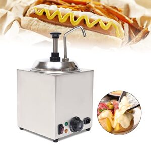 Cheese Dispenser,2.6Qt Hot Fudge Caramel Warmer,Electric Cheese Warmer with Heated Pump,800W Hot Fudge Warmer,Stainless Steel Hot Cheese Dispenser