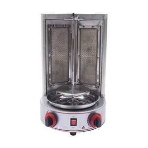 commercial vertical gas broiler machine kebab gyro grill machine rotisserie with 2 burner for home restaurant kitchen 3000w 110v