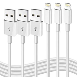 iphone fast charging cable [apple mfi certified] 3-pack 3ft lightning to usb cable iphone charger cord compatible with iphone 14 13 12 11 pro max xr xs x 8 7 6 plus se ipad and more 3ft