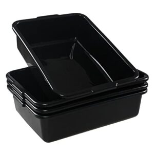cinkyou 13l 4-pack commercial bus tub, plastic bus box, black