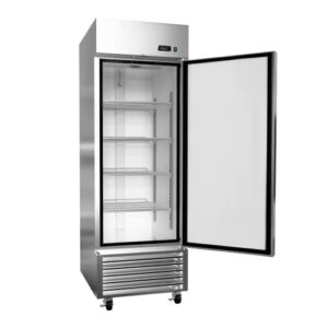 HIPOPLLER 27" W Commercial Stainless Steel Freezer, Single Door 25 cu. ft. Reach In Freezer with 4 Shelves and LED Light, 115v for Commercial Kitchen, Restuarant, Bar, Shop, etc