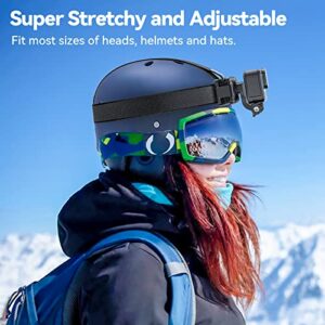 KDD Head & Backpack Strap Mount, 2 in 1 Adjustable Head Strap Mount, with 360° Rotation Camera Shoulder Mount Compatible with GoPro Hero 11/10/9/8/7/6/5, Fusion, Max, DJI OSMO and Most Action Cameras