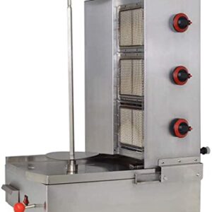 NJTFHU 3 Burners Shawarma Machine Commercial Chicken Shawarma Machine Gyro Grill Rotating Kebab Machine for Commercial Kitchen Use, Silver