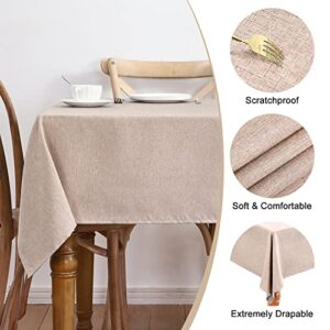 AUSSPVOCT Linen Textured Tablecloth Rectangle 52x70 Water Resistant Spill-Proof Wipeable Table Cloth Wrinkle Free Table Covers for Dining, Farmhouse, Outdoor, Kitchen, Banquet