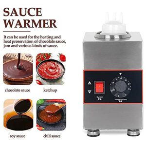 ALSUP Commercial 1 Bottle Topping Electric Sauce Warmer Dispenser Cheese Dispenser with Pump Hot Fudge Cheese Caramel Jam Sauce Warming 30-85℃