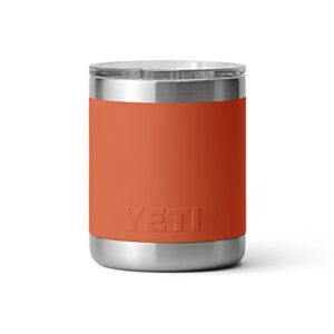 YETI Stainless Steel Rambler Drinking_Cup Lowball, Vacuum Insulated, with MagSlider Lid, 10 Ounces, Desert Clay