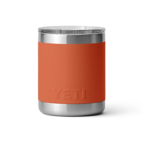 YETI Stainless Steel Rambler Drinking_Cup Lowball, Vacuum Insulated, with MagSlider Lid, 10 Ounces, Desert Clay