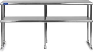 express kitchquip nsf certified 18 gauge heavy duty stainless steel double overshelf with brackets 12"x96"