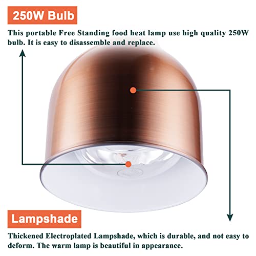YMJOINMX 220V Food Warmer Lamp Heat Lamp with Bulbs for Food Heating Lamp Commercial Food Buffet Warmer Lamp Restaurant Food Service