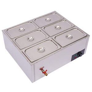 commercial food warmer, 110v/60hz 850w buffet server food warmer canteen buffet steam heater stainless steel food warmer 30° to 85° adjustable for catering and restaurants