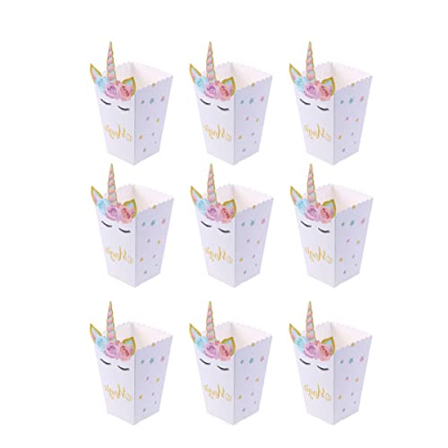 NUOBESTY Unicorn Popcorn Cups Food Containers 12Pcs Unicorn Popcorn Boxes Unicorn Popcorn Treat Boxes Unicorn Snack Treat Containers Unicorn Party Favor Popcorn Boxes Cupcake Boxes