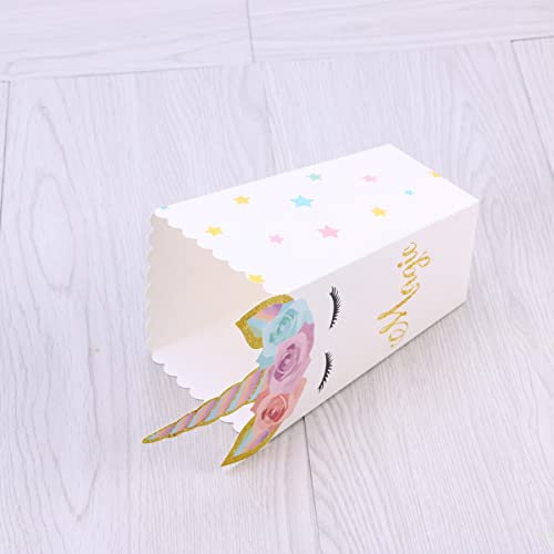 NUOBESTY Unicorn Popcorn Cups Food Containers 12Pcs Unicorn Popcorn Boxes Unicorn Popcorn Treat Boxes Unicorn Snack Treat Containers Unicorn Party Favor Popcorn Boxes Cupcake Boxes