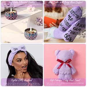 Get Well Soon Gifts for Women, 13pcs Lavender Filled & Scented Get Well Soon Gift Basket, Get Well Gifts for Women after Surgery Thinking of You & Wishing You a Speedy Recovery Care Package for Women