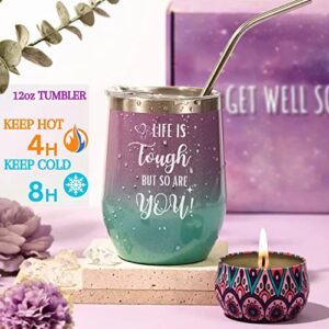 Get Well Soon Gifts for Women, 13pcs Lavender Filled & Scented Get Well Soon Gift Basket, Get Well Gifts for Women after Surgery Thinking of You & Wishing You a Speedy Recovery Care Package for Women