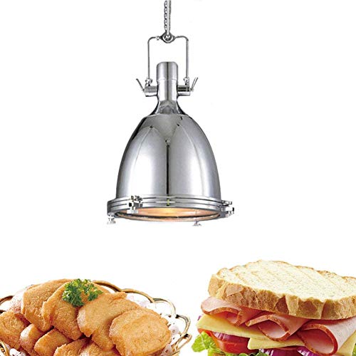 Food Warmer lamp Hooded Valve with Hood Heat Lamp 250w, Buffet, Restaurant, Party, Event, Home Dinner, Thick Stainless Steel, Silver Hot Silver