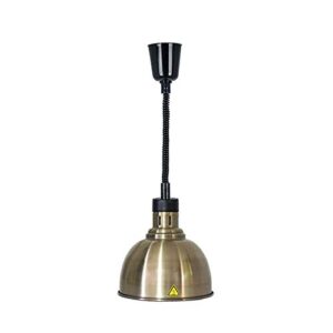 250w storage food heating lamp, lamp shade diameter 25cm, adjustable 60cm-180cm, cafeteria, pizza restaurant suitable (color : green bronze)