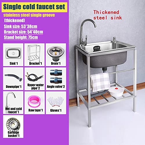 Stainless sink,utility sink single bowl stainless steel,washing sink,Stainless steel sink is suitable for kitchen, hotel, restaurant, garden, etc, with accessories like stainless steel bracket (S