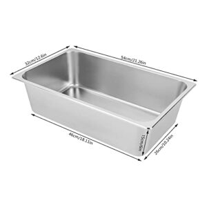 4 Pack Hotel Pan 5.9-Inch Deep Steam Table Pan with Lid 21.26" L x 12.6" W Hotel Pans Stainless Steel Pans Restaurant and Commercial Steam Tables