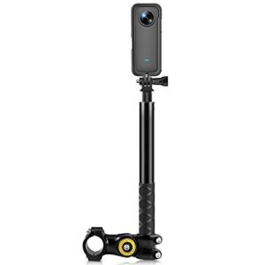 Kalofaye Motorcycle Bicycle Selfie Stick, Third Person Perspective Handlebar Mount Camera Bracket for Ride Tracking Shooting for GoPro Hero 11/10/9/8 Insta360 ONE X/ONE/EVO