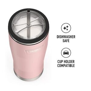 ICON SERIES BY THERMOS Stainless Steel Cold Tumbler with Straw, 24 Ounce, Sunset Pink