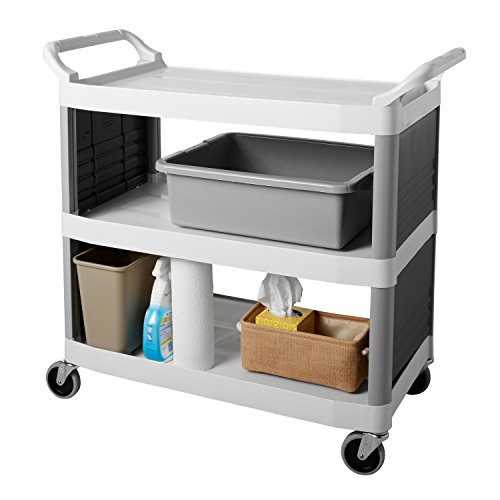Rubbermaid Commercial Products Standard Bus/Utility Box, 7.125-Gallon, Gray, Heavy Duty Plastic Restaurant Tub/Dish Washing Box for Kitchen Organization/Storage, Plastic Box (Pack of 2)