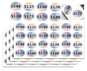 holographic vending machine price labels soda snack $1.00 $1.25 $1.50 $1.75 $2.00 $2.50-3/4 x 1 inch vending machine labels sales stickers for business 720 pcs