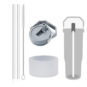 mlksi tumbler set for stanley cup accessories, including replacement straw - tumbler lid - silicone boot and brush for stanley iceflow tumbler stanley flip straw stanley water bottle