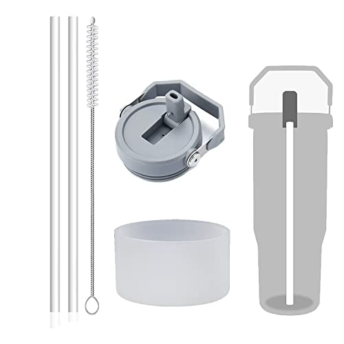 MLKSI Tumbler Set for Stanley Cup Accessories, Including Replacement Straw - Tumbler Lid - Silicone Boot and Brush for Stanley IceFlow Tumbler Stanley Flip Straw Stanley Water Bottle