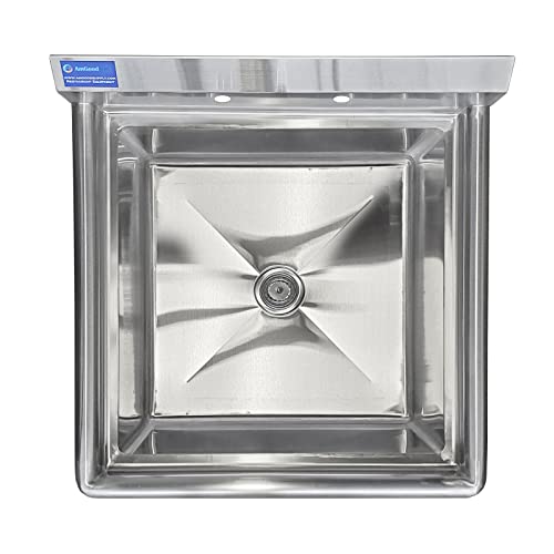 AmGood Stainless Steel Prep & Utility Sink | 304 Stainless Steel | Overall Size: 29 3/4" x 23 5/8" | Restaurant, Kitchen, Laundry, Garage | NSF (Bowl Size: 24" x 18" No Faucet)