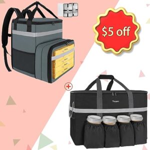 insulated food delivery bag&insulated food delivery backpack, bundle insulated food delivery backpack, thermal delivery bag for hot food pizza grocery,insulated food delivery bag with 4 cup holders