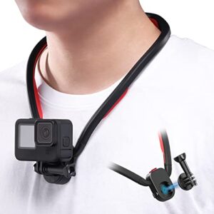 magnetic neck holder mount for gopro - ulanzi go quick ii pov necklace mount quick release hands free mounting attachments vlog aceessories for gopro hero11 10 9 8 7 black dji action 3