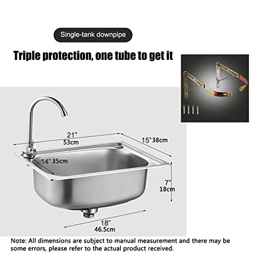 Stainless sink,wall mount utility sink,wall-mounted commercial sink, Wall-mounted stainless steel sink, made of stainless steel, Suitable for hotels, restaurants, garages, kitchens,