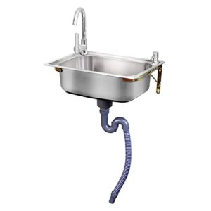 kitchen sinks,wall mounted stainless steel sink,bar sink,304 stainless steel kitchen sink single bowl suitable for hotel, outdoor, restaurant, kitchen, garage, laundry room (size : 58 * 43cm)