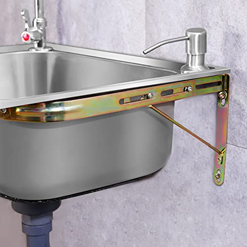 Kitchen sinks,wall mounted stainless steel sink,bar sink,304 stainless steel kitchen sink single bowl Suitable for hotel, outdoor, restaurant, kitchen, garage, laundry room (Size : 58 * 43cm)