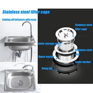 Wall mounted stainless steel utility sink,stainless kitchen sink,small kitchen sink,Commercial Hand Sink with Faucet 304 Stainless Steel Wall Mount Wash Sink,Suitable for kitchens, restaurants, (Si