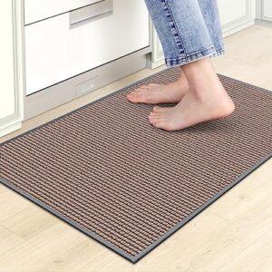 kitchen mats for floor,kitchen rug, nonskid, washable,absorbent kitchen runner rug for in front of sink,entryway,hallway,rubber backing indoor door mat,farmhouse style standing mat,17.3"x28",grey