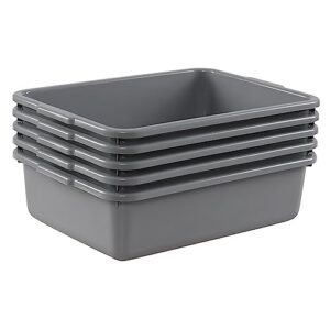 farmoon 5 pack food service bus tub, 8 l small commercial bus tub box, grey wash basin