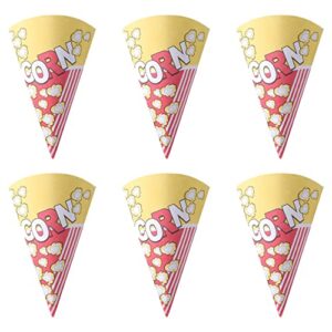 popcorn paper bag popcorn bags, triangle popcorn bags for family movie night baseball themed carnival christmas birthday party 50 pcs popcorn favor bags