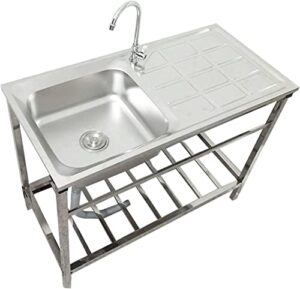 lanado dishwashing with bracket, stainless steel sink countertop, integrated kitchen sink, integrated cabinet, simple vegetable basin with bracket