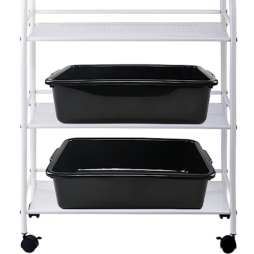 EudokkyNA 13 Liters Commercial Bus Tubs, 4 Packs Bus Tubs Box/Wash Basin Tub