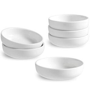 auanlay ceramic dipping bowls set of 6, soy sauce dish, 3 oz dip bowls, mini pinch bowls, sauce cups, small serving bowls for side dishes, condiment, prep, sushi, appetizer, seasoning, white